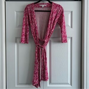 Authentic Diane von Furstenberg Classic Iconic Silk Stripe Wrap Dress.